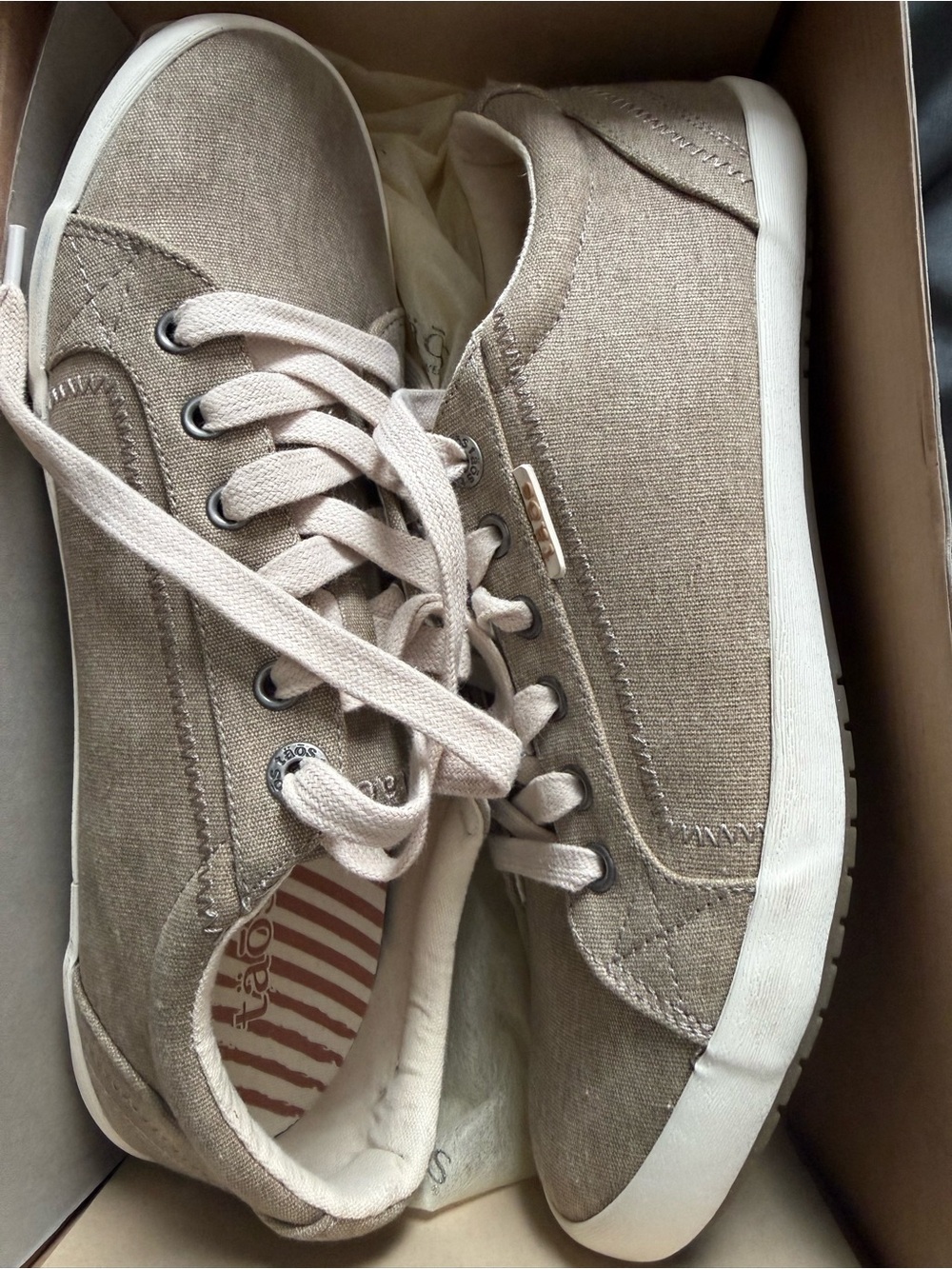 Taos Footwear Khaki Wash Canvas Sneakers - Women